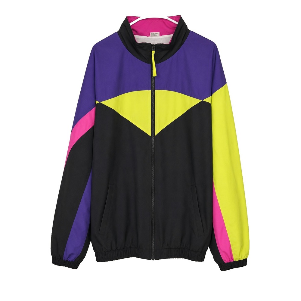Vintage 90s Womens Windbreaker Jacket Colorblock Neon Cuesta Collection XXL